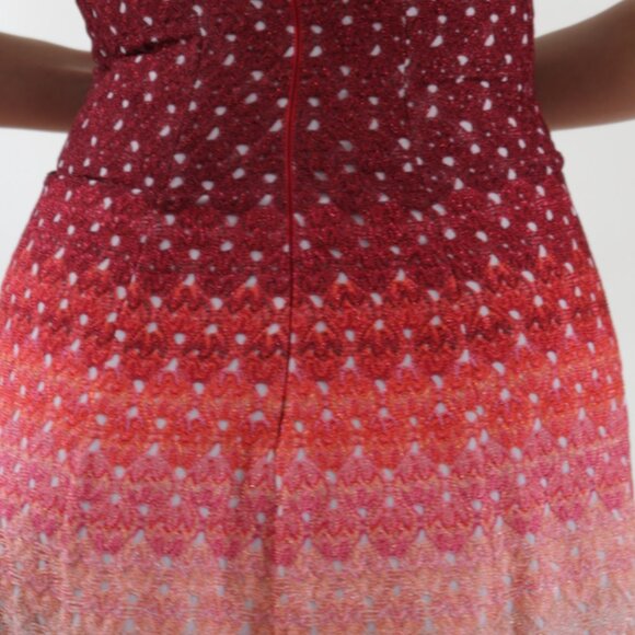Missoni Red Pink Halterneck Gradient Ombre Red Chevron Lumiere Evening Dress - Picture 10 of 10